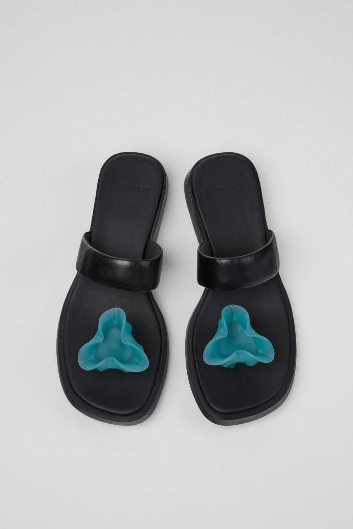 Dana Sandalias de piel negra para mujer.