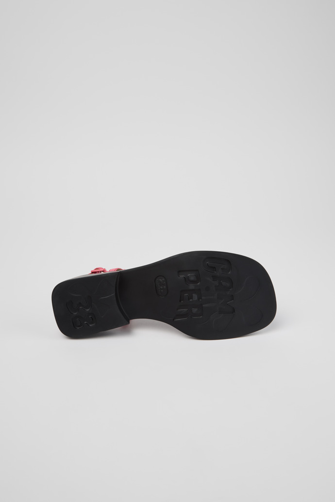 The soles of Dana Pink Leather Sandals for Women.