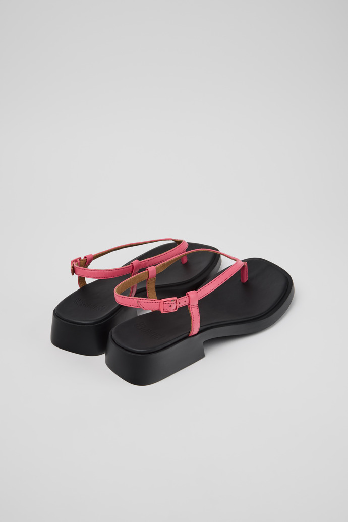 Back view of Dana Pink Leather Sandals for Women.
