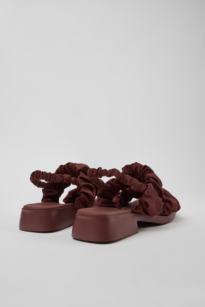 Back view of Dana Burgundy Textile Sandals for Women.
