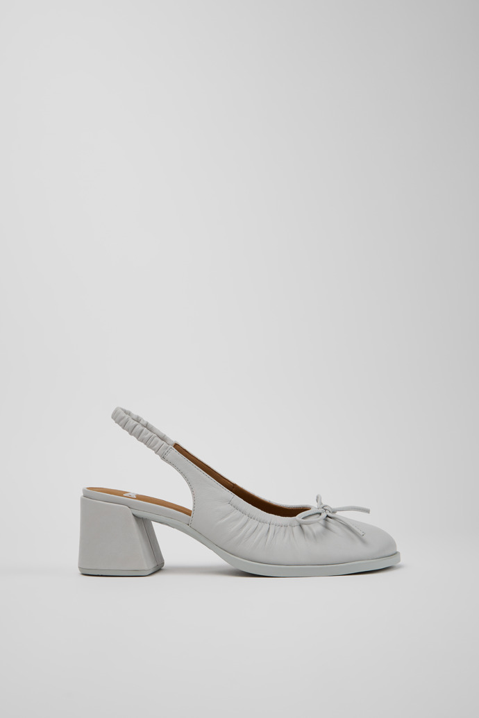 Kora Zapatos semiabiertos de piel grises para mujer.