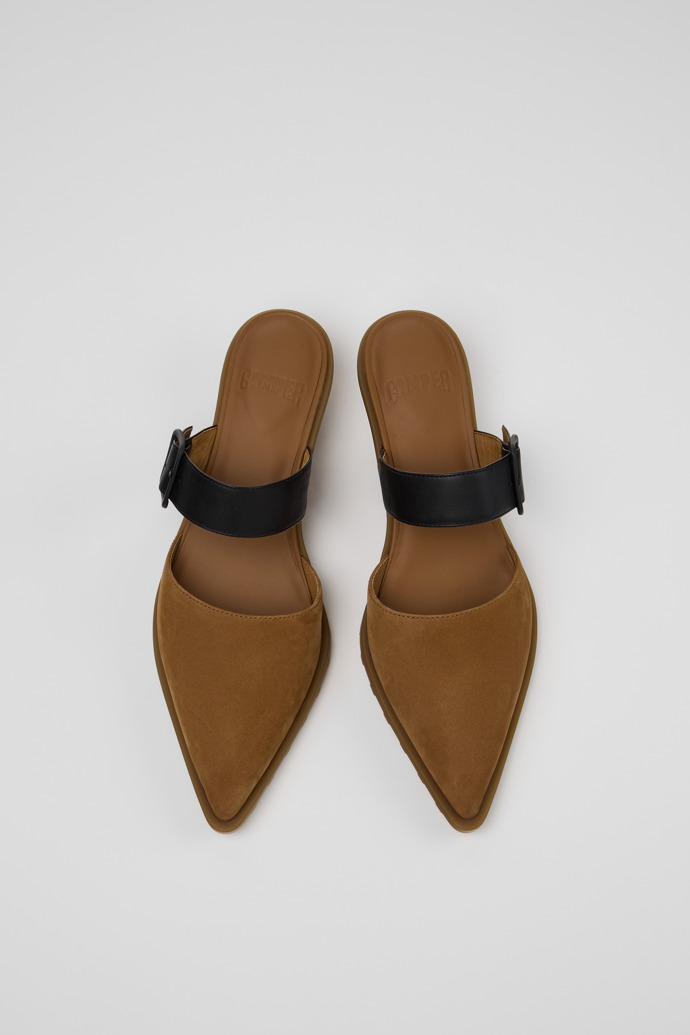 Anita Scarpe semiaperte marroni in nabuk e pelle Da donna.