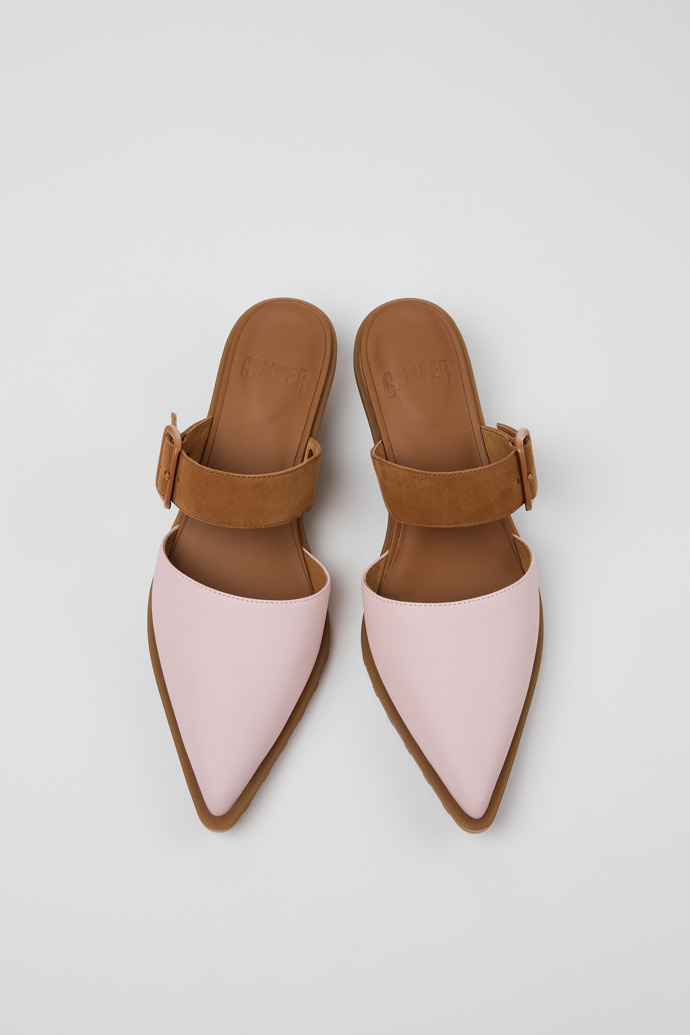 Anita Pinke halboffene Schuhe aus Leder und Nubuk Für Damen.