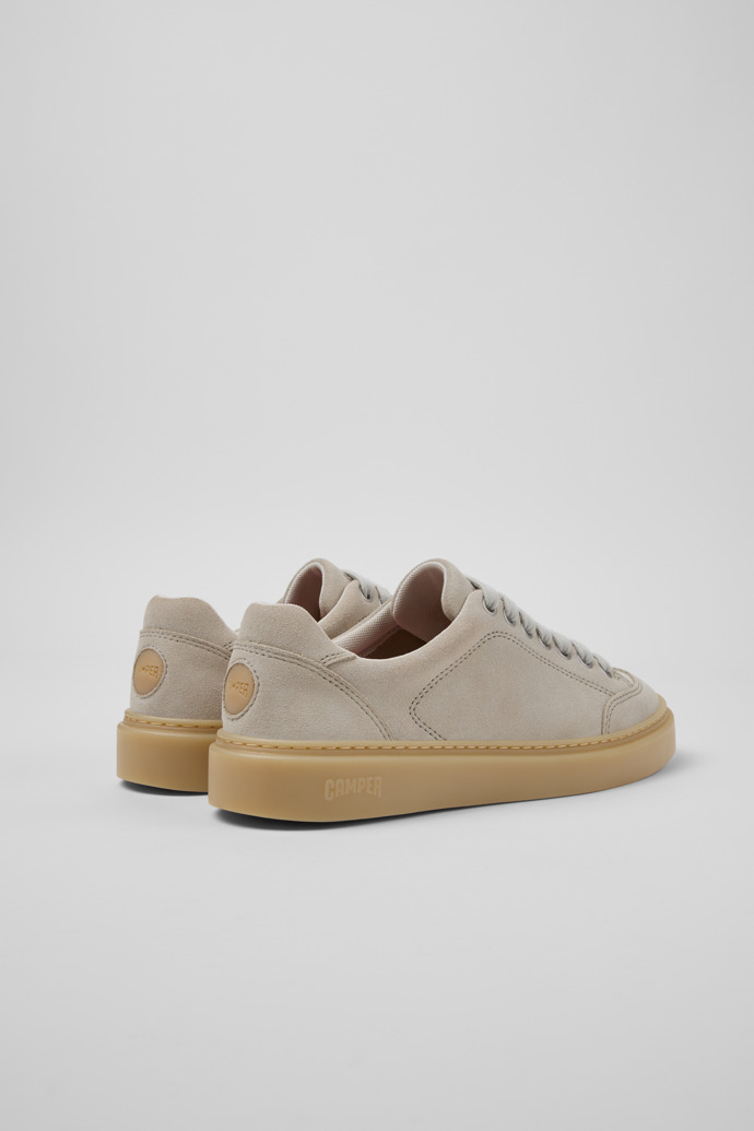 Back view of Runner Twentyfive Beige Suede Leather Sneakers for Women.