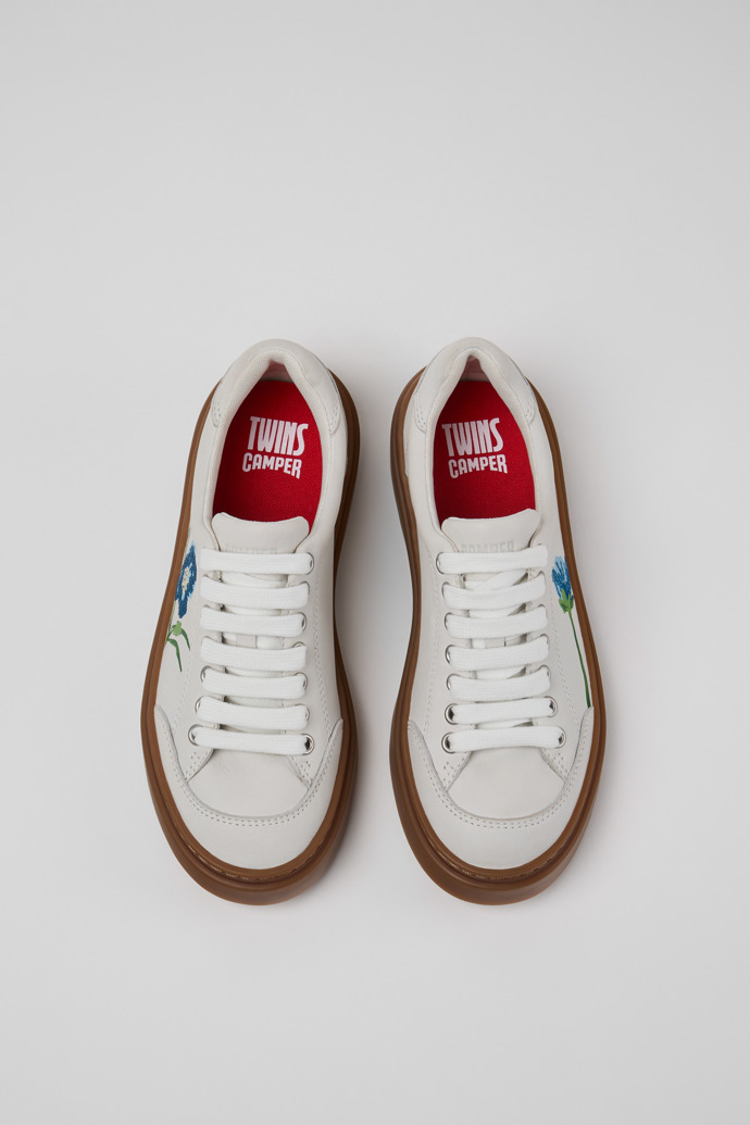 Overhead view of Twins Multicolor Leather Sneakers for Women.