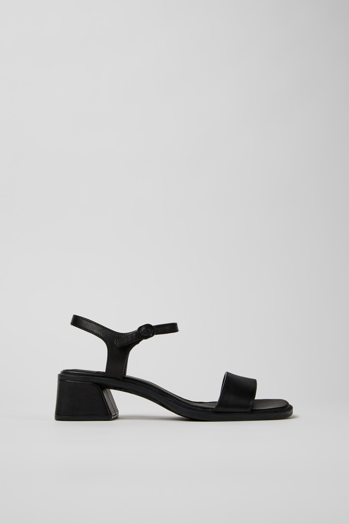 Side view of Kora Sandal Black Leather Sandals for Women.