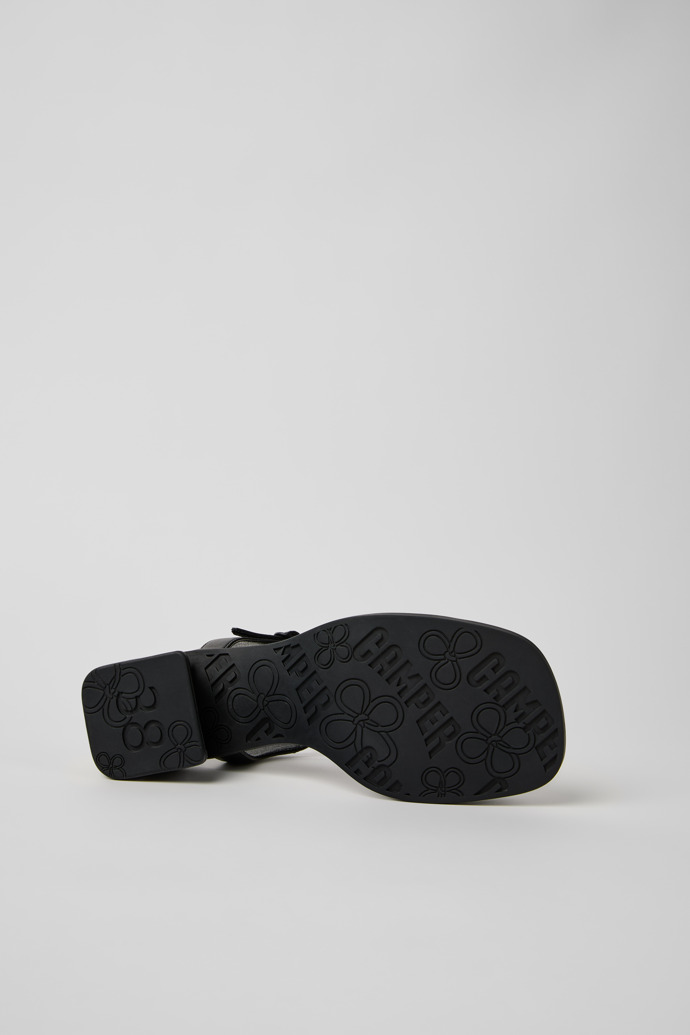 The soles of Kora Sandal Black Leather Sandals for Women.