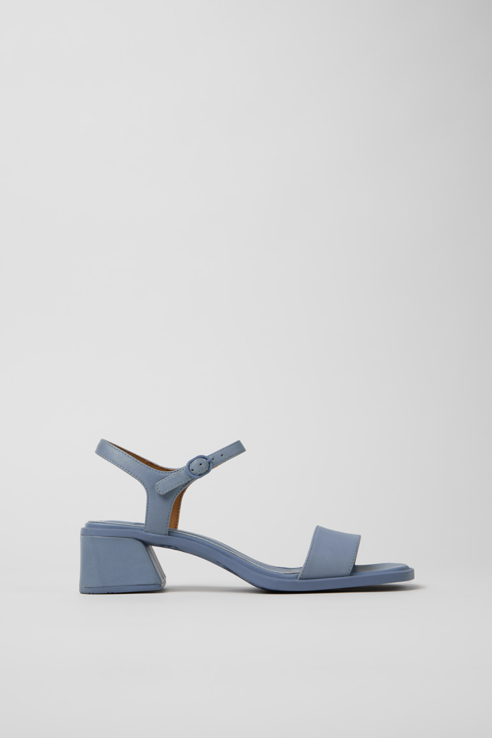 Side view of Kora Sandal Blue Leather Sandals for Women.