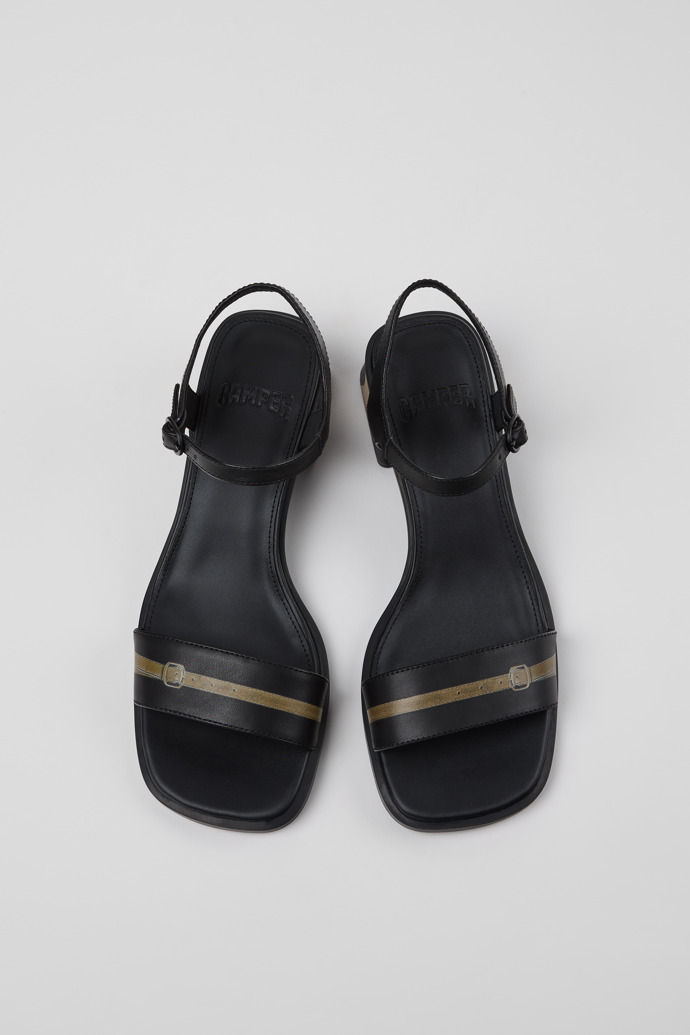 Kora Sandal Sandales en cuir noir Pour femme.