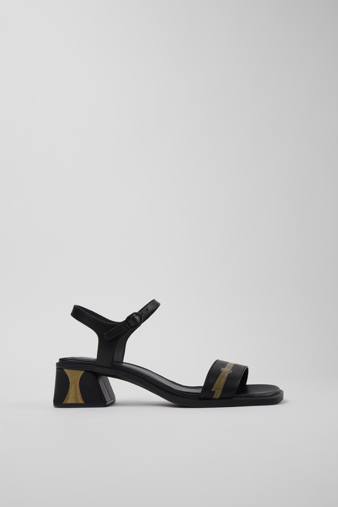 Kora Sandal Sandales en cuir noir Pour femme.