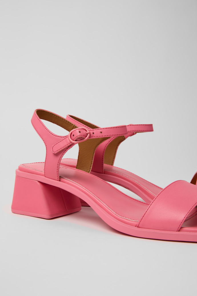 Close-up view of Kora Sandal Pink Leather Sandals for Women.