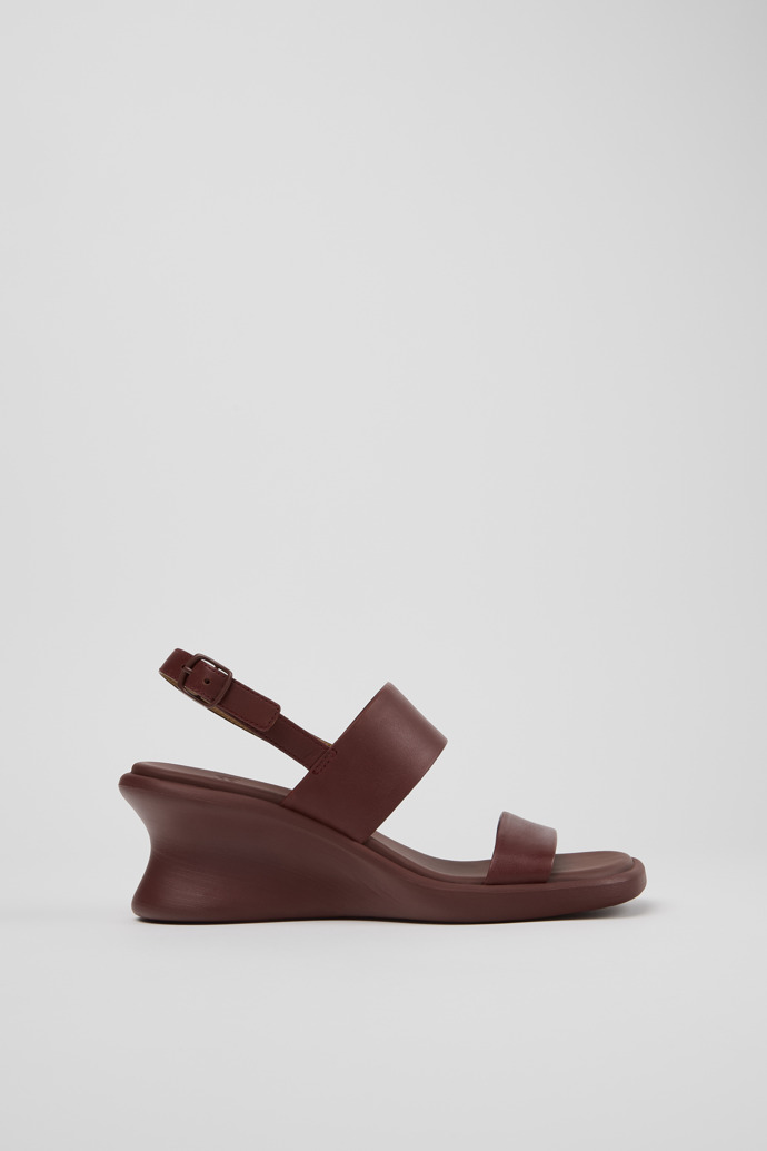 Side view of Louise Sandal Burgundy Leather Sandals for Women.