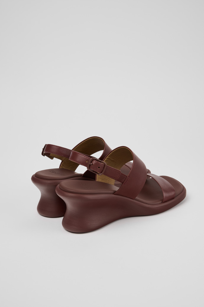 Back view of Louise Sandal Burgundy Leather Sandals for Women.