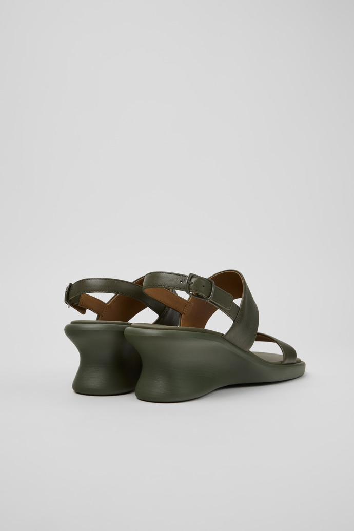 Back view of Louise Sandal Green Leather Sandals for Women.