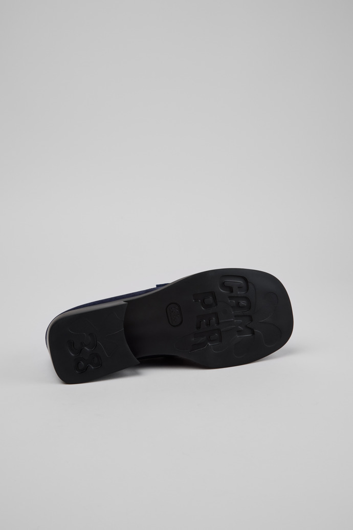 The soles of Donna Blue Nubuck Leather Moccasins for Women.