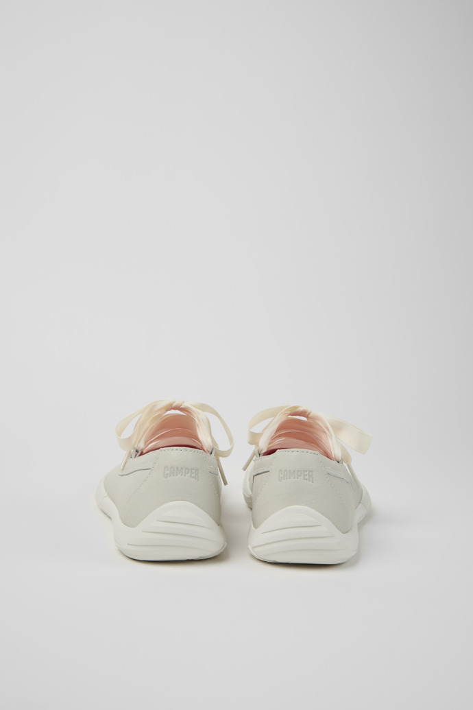 Back view of Peu Path+ White Leather Ballerinas for Women.