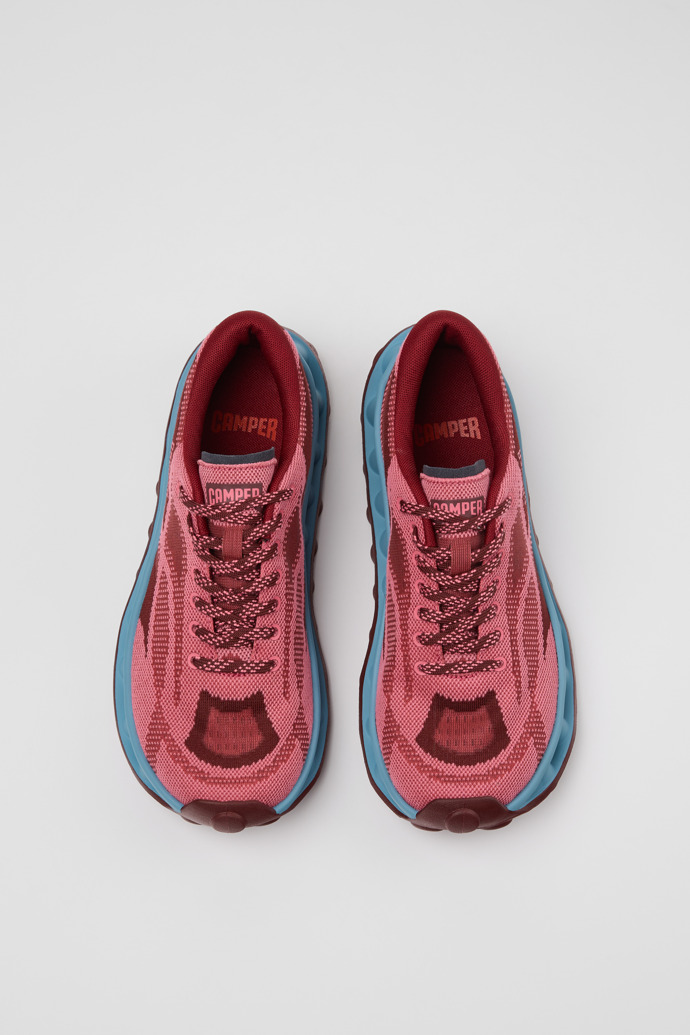 Overhead view of Pelotissima Burgundy Recycled PET Sneakers for Women.