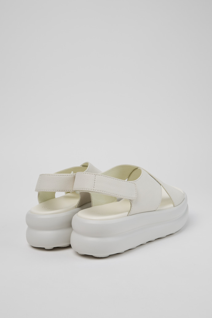 Back view of Pelotas Flota Up White Leather Sandals for Women.