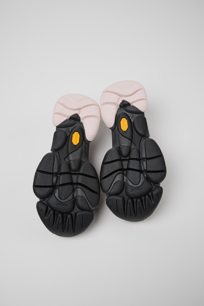 The soles of Camper x ISSEY MIYAKE - Karst Finch Black Recycled PET Engineered Materials Sneakers for Women.