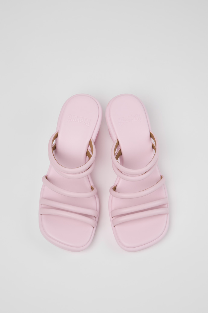 Louise Sandal 女裝粉紅色皮革涼鞋。