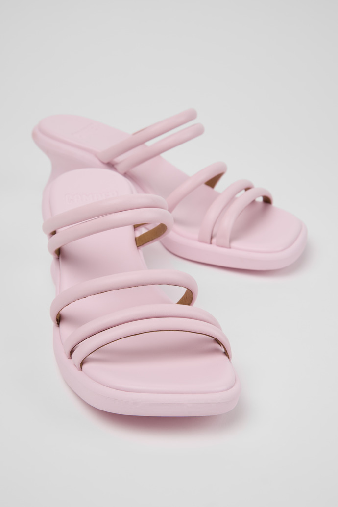 Louise Sandal 女裝粉紅色皮革涼鞋。