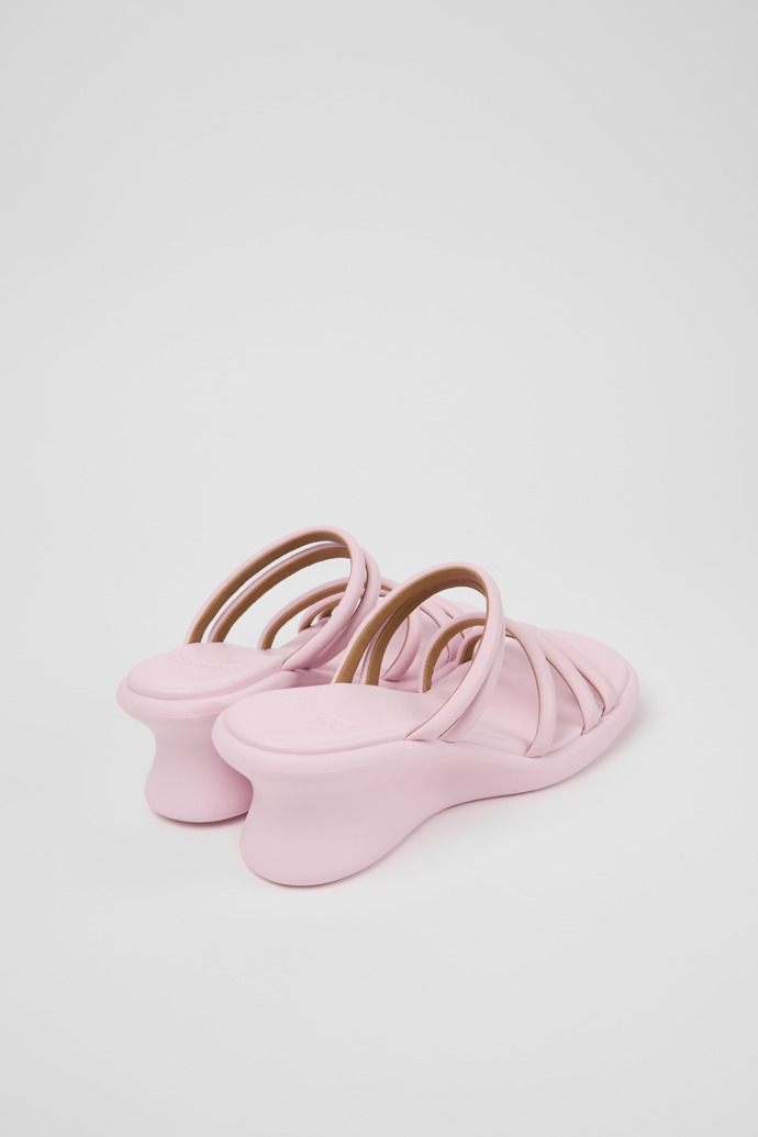 Louise Sandal 女裝粉紅色皮革涼鞋。