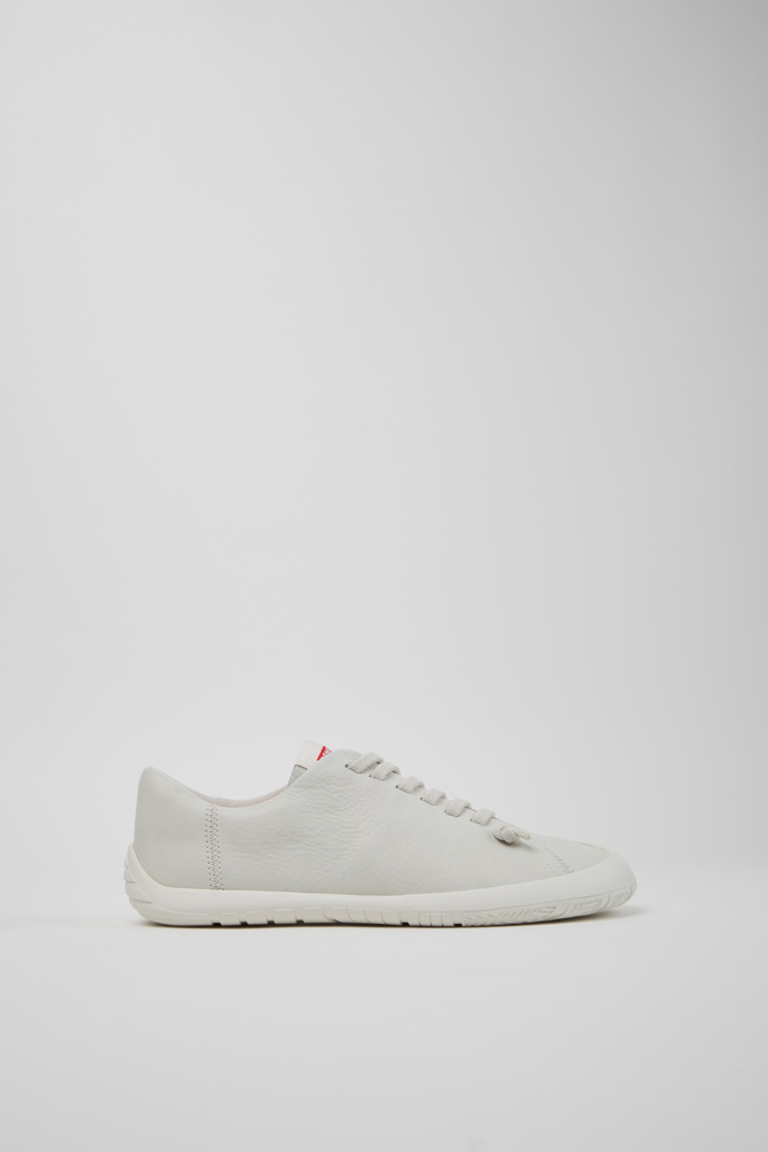 Side view of Peu Path+ White Leather Sneakers for Women.