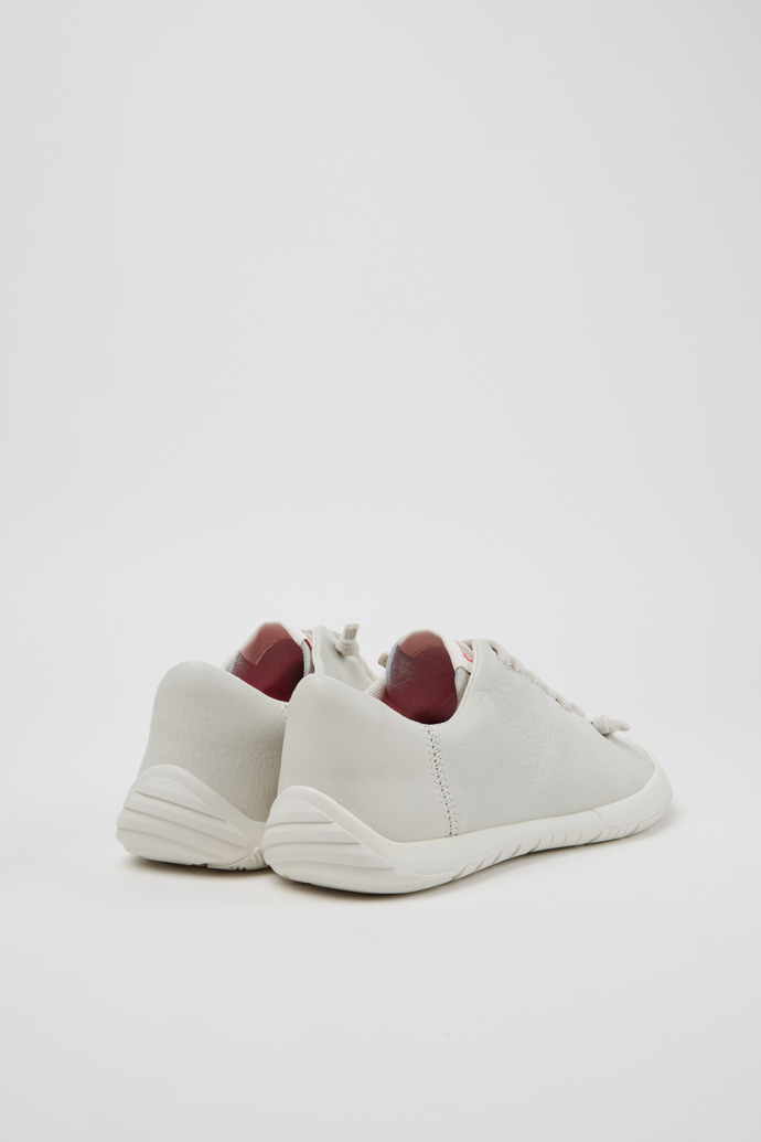 Back view of Peu Path+ White Leather Sneakers for Women.