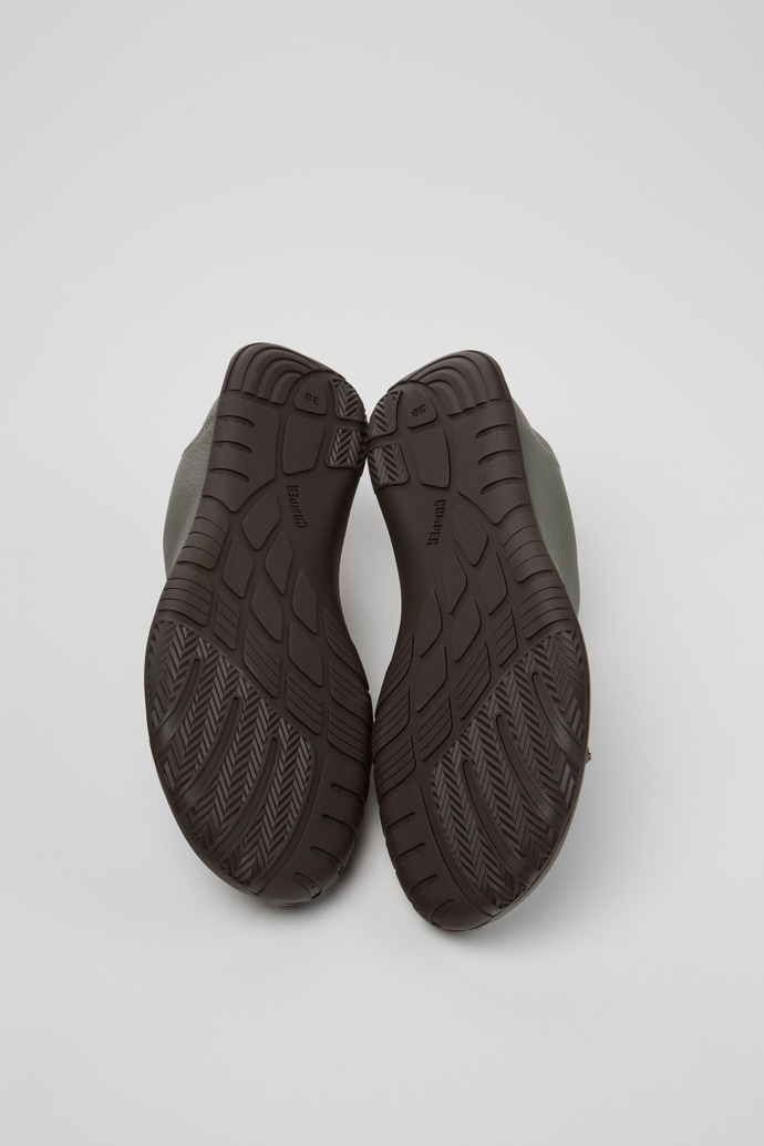 The soles of Peu Path+ Gray Leather Sneakers for Women.