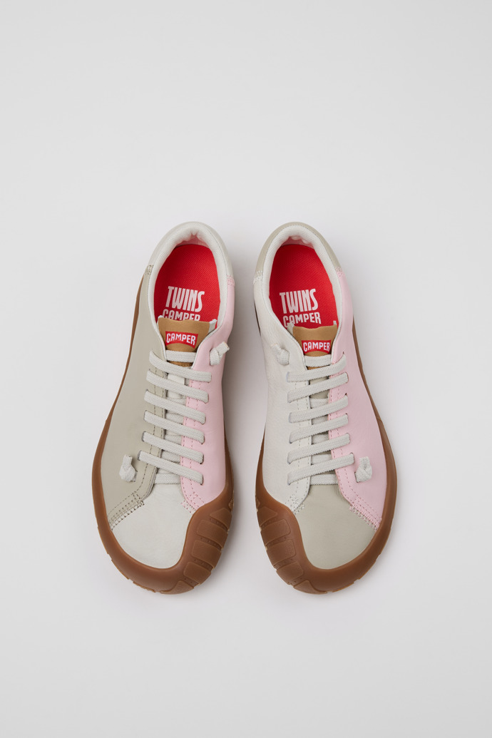 Overhead view of Twins Multicolor Leather Sneakers for Women.