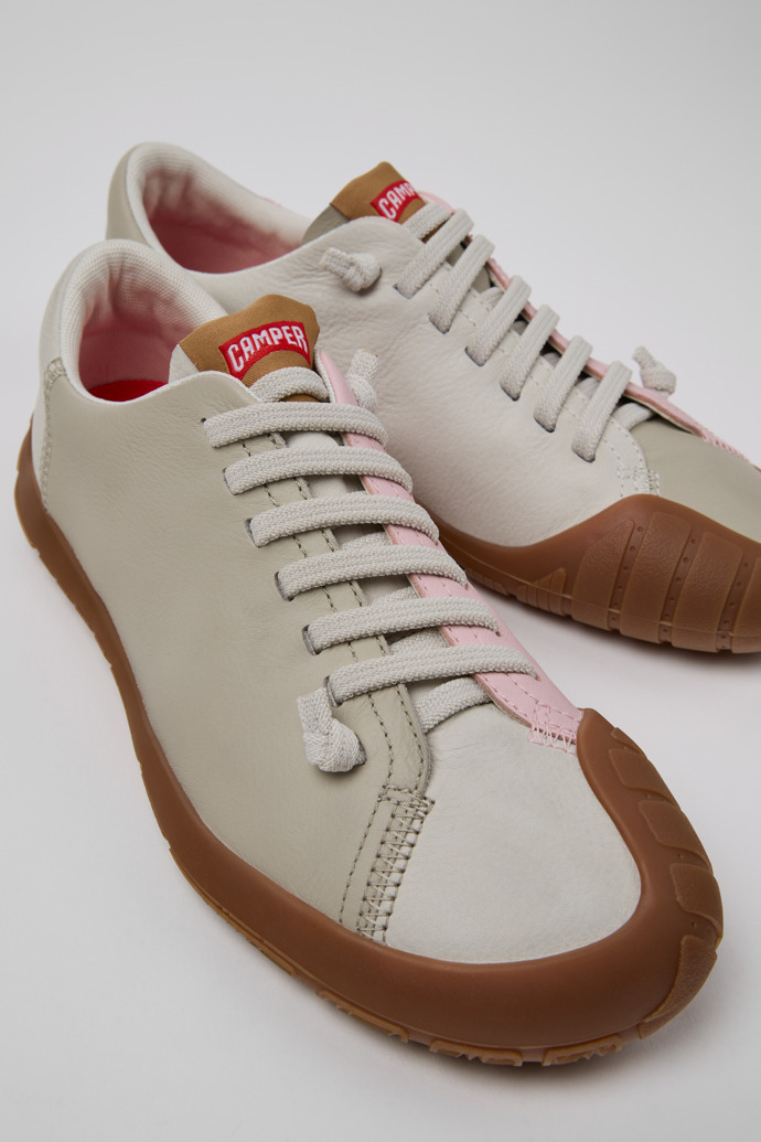 Close-up view of Twins Multicolor Leather Sneakers for Women.