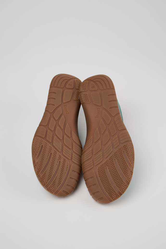 The soles of Peu Path+ Green Nubuck Leather Sneakers for Women.