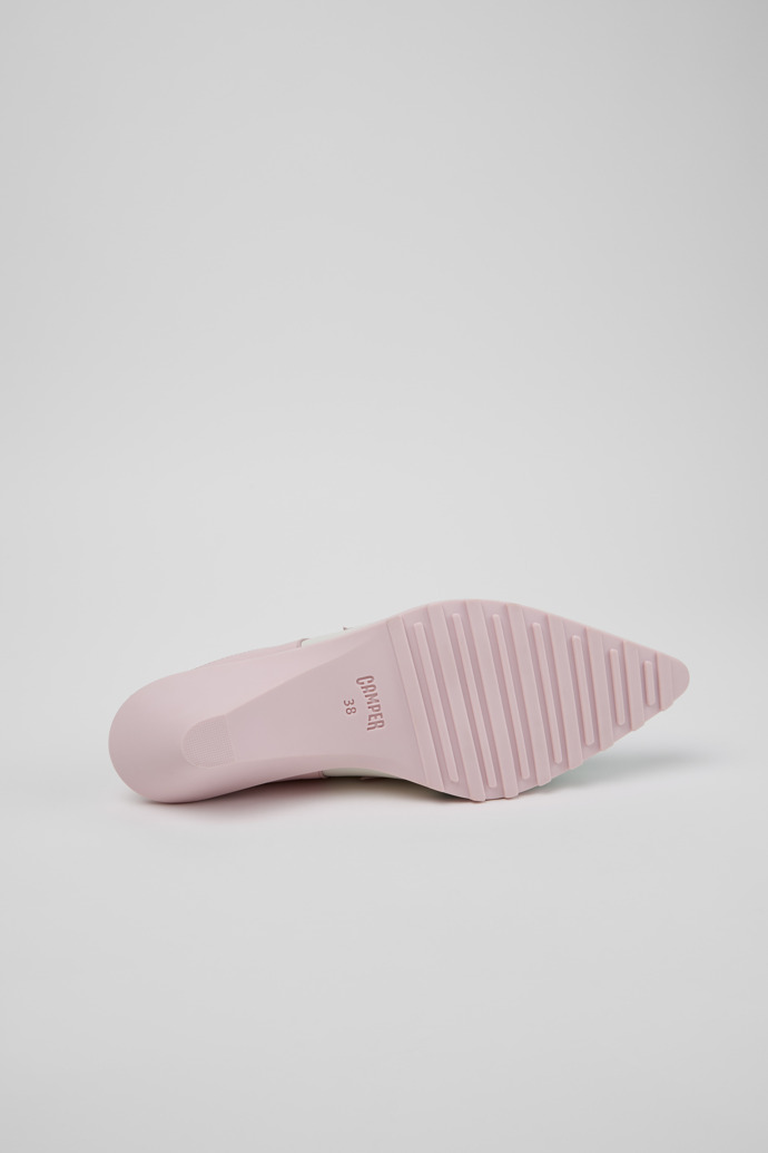 The soles of Anita Multicolor Leather Semi-Open Shoes for Women.