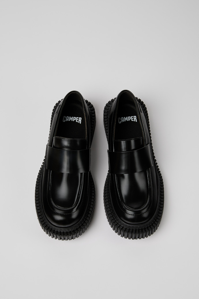 Pix Berlin Schwarze Leder-Mokassins für Damen.