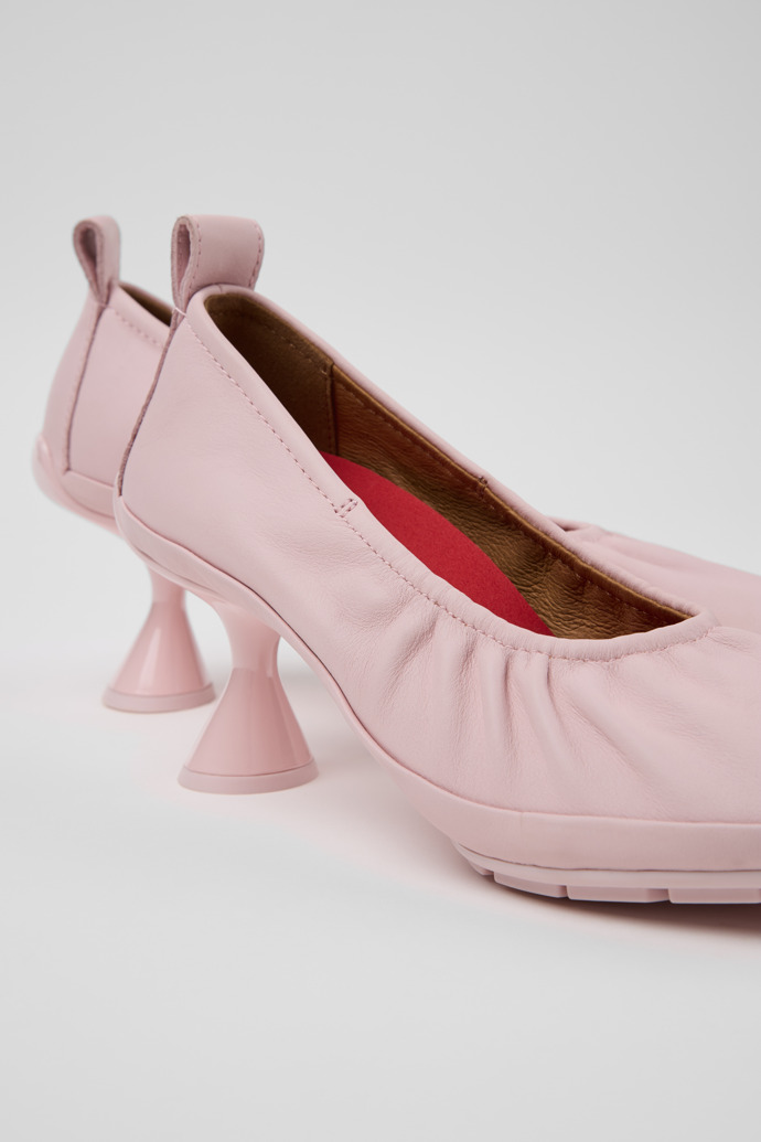 Right Left Rosa Lederballerinas für Damen.