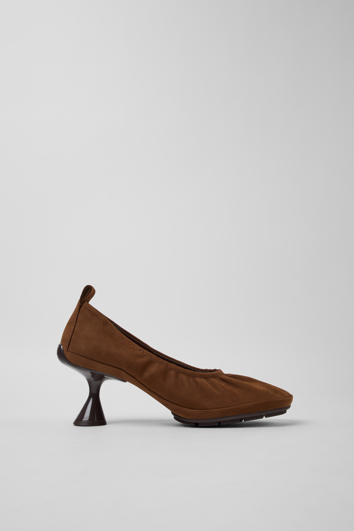 Right Left Braune Nubuk-Ballerinas für Damen.