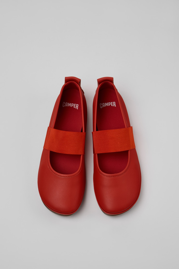 Right Nina Rote Leder-Ballerinas für Damen.