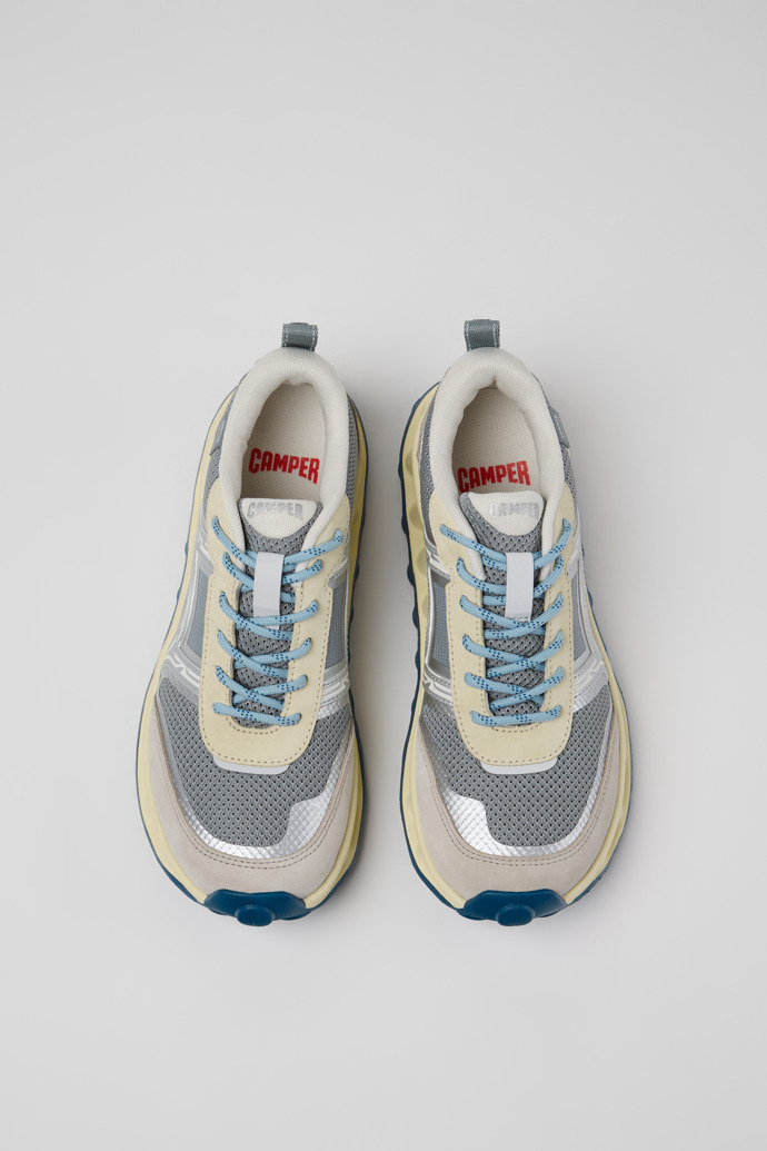 Overhead view of Pelotissima Gray Sorona Textile and Nubuck Sneakers for Women.