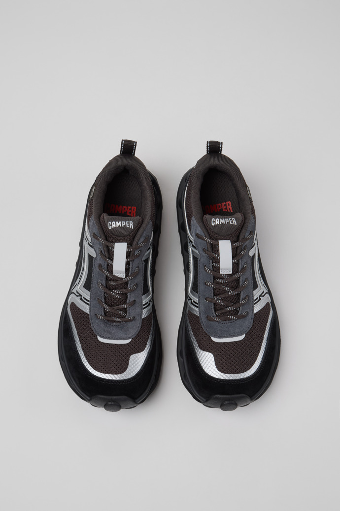 Overhead view of Pelotissima Gray and Black Sorona and Textile Sneakers for Women.