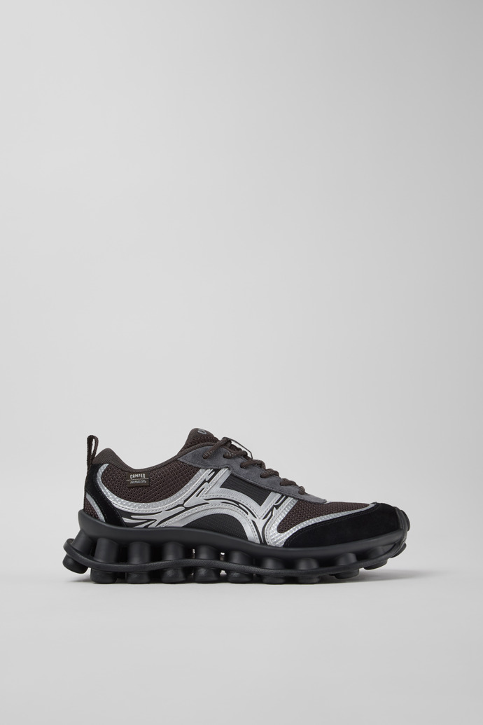 Side view of Pelotissima Gray and Black Sorona and Textile Sneakers for Women.