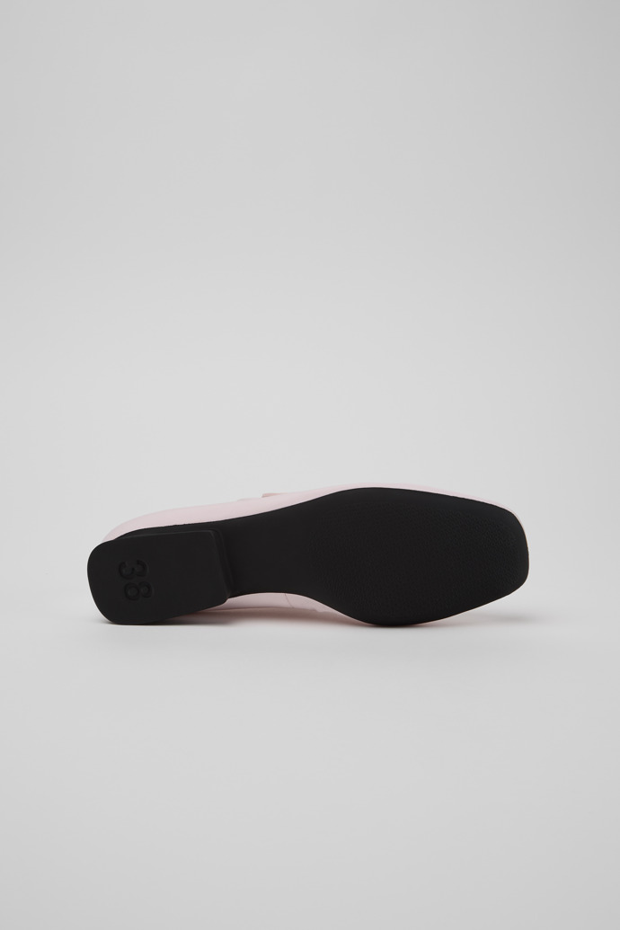 The soles of Casi Myra Pink Textile Ballerinas for Women.