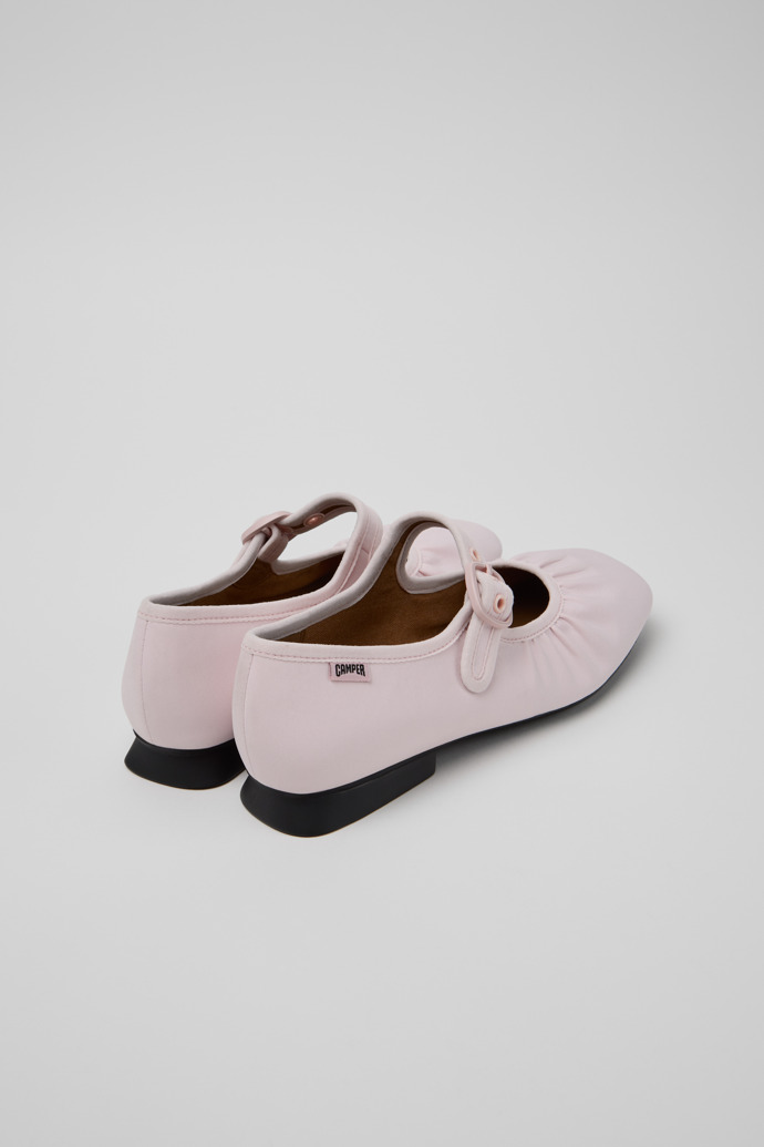 Back view of Casi Myra Pink Textile Ballerinas for Women.