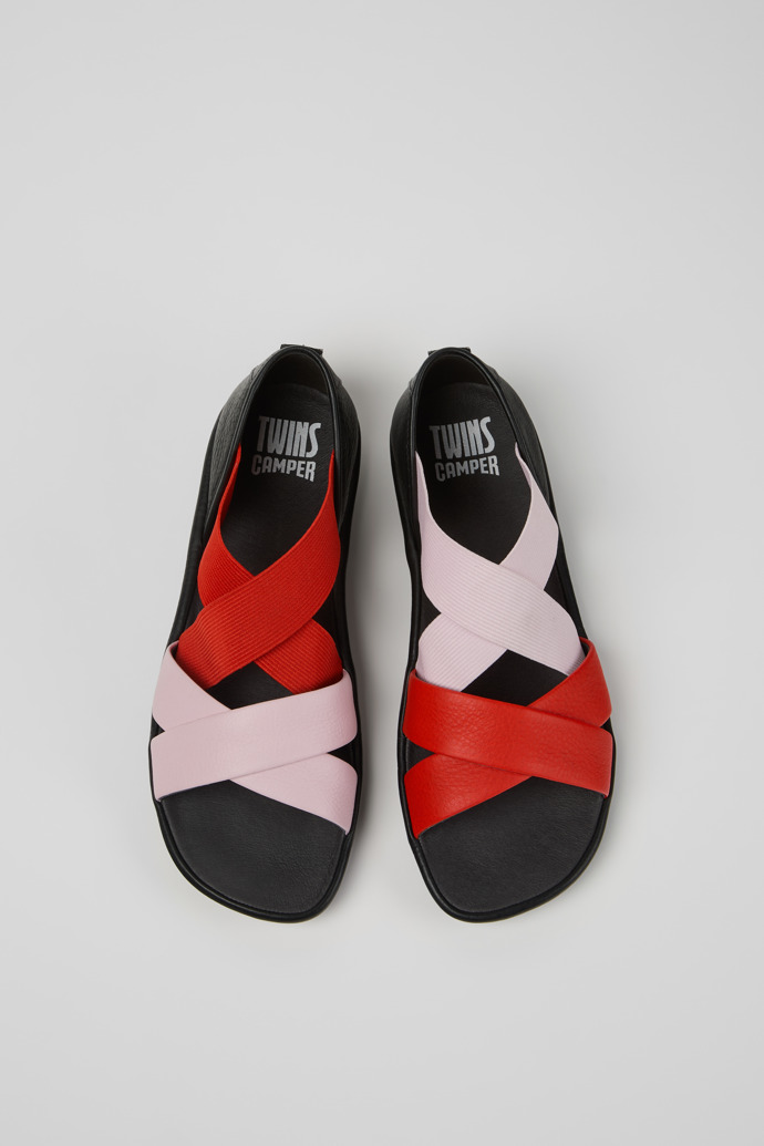 Twins Sandalias multicolor de piel y textil para mujer.