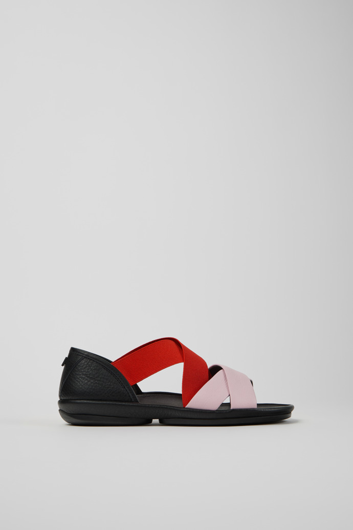 Twins Sandalias multicolor de piel y textil para mujer.