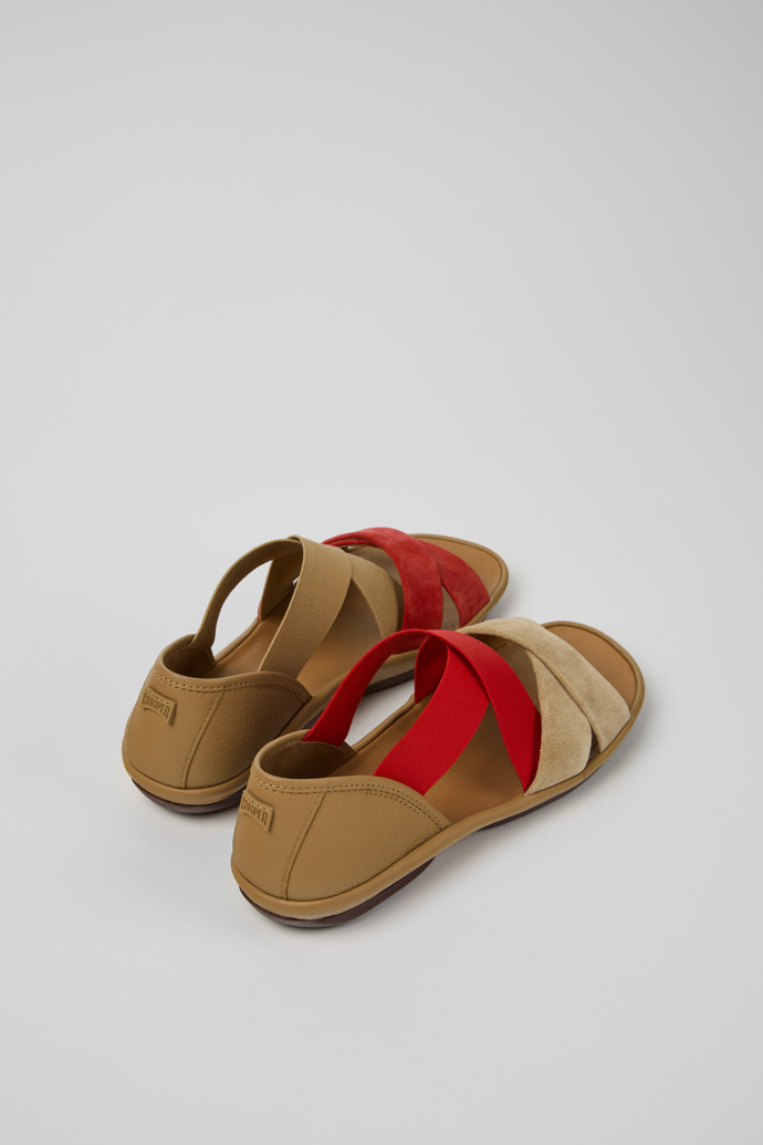 Twins Sandalias de textil y nobuk marrones para mujer.