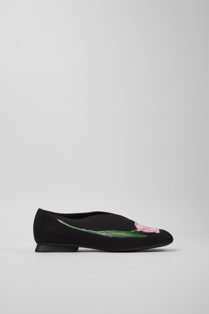 Side view of Twins Multicolor Nubuck Ballerinas for Women.