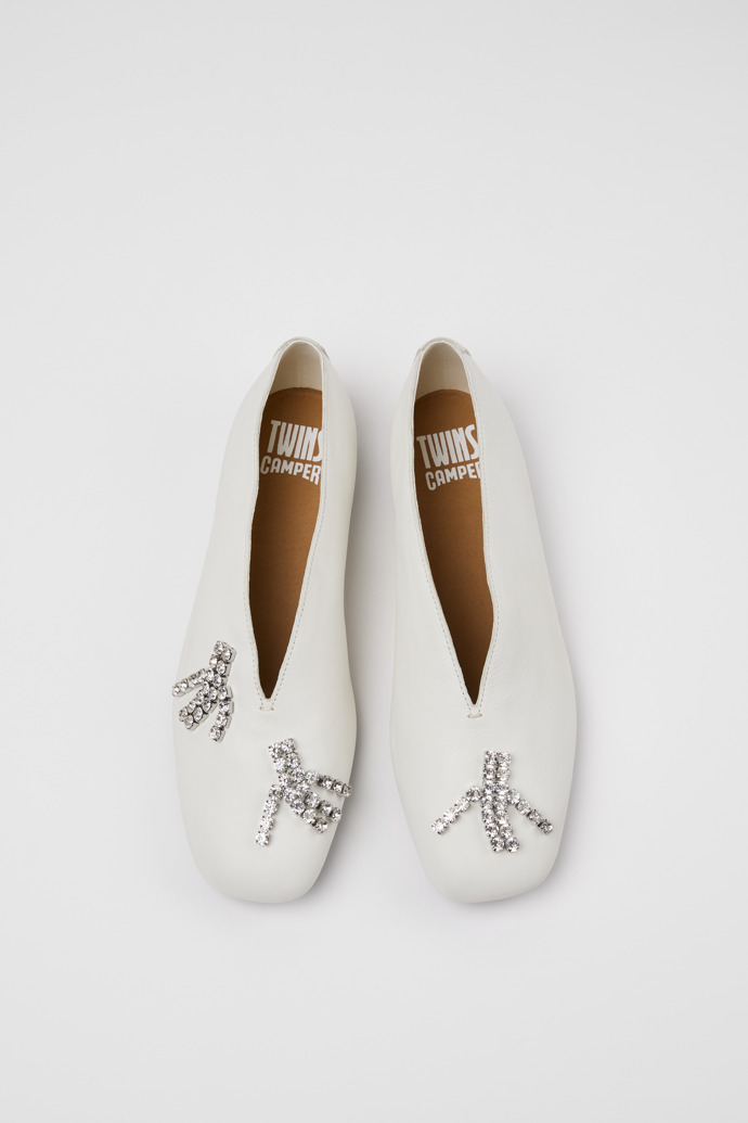 Twins Ballerine in pelle bianca da Donna.