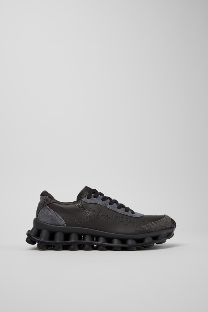 Pelotissima Baskets en cuir et nubuck gris pour femme.