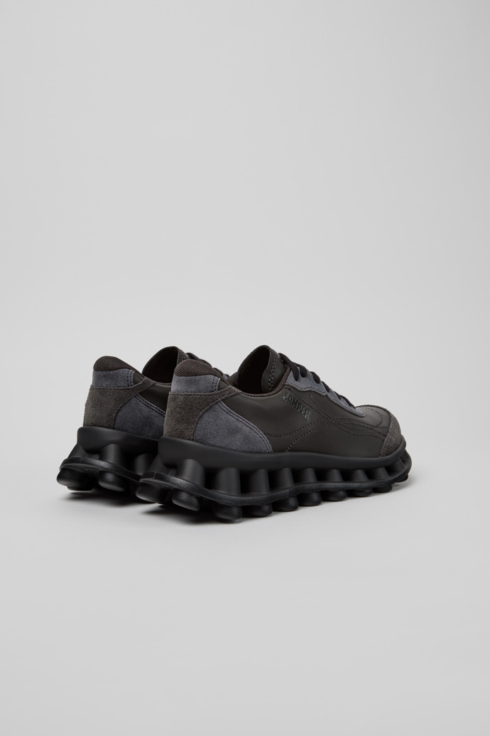 Pelotissima Baskets en cuir et nubuck gris pour femme.