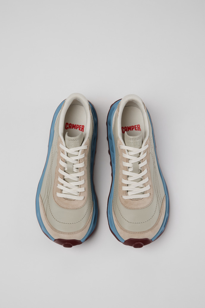 Pelotissima Beige Leder- und Nubuk-Sneaker für Damen.